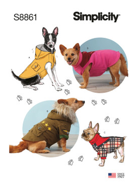 Simplicity S8861 | Dog Coats | Front of Envelope