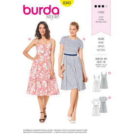 Burda Style BUR6343 | Misses' Pinafore Dress | Front of Envelope