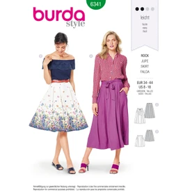 Burda Style BUR6341 | Misses' Inverted Pleat Skirt | Front of Envelope