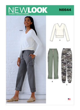 New Look N6644 | Misses' Cargo Pants and Knit Top | Front of Envelope
