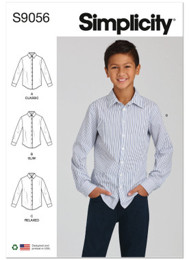 Simplicity S9056 | Children's & Teen Boys' Shirts | Front of Envelope