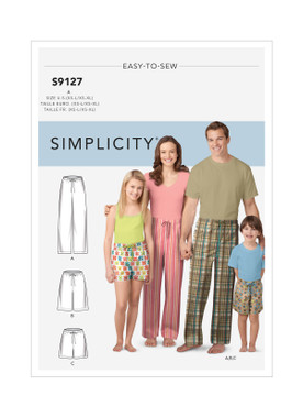 Simplicity S9127 | Unisex Sleepwear | Front of Envelope