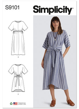 Simplicity S9101 | Misses' Pullover Dresses In Two Lengths | Front of Envelope
