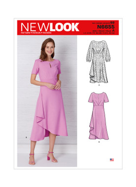 New Look N6655 | Misses' Dress In Two Lengths with Sleeve Variations | Front of Envelope