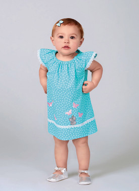 New Look N6663 | Infants' Dress, Top with Appliques & Trims & Pants with Bows At Hem