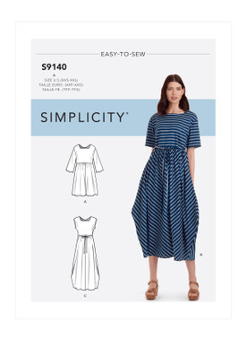 Simplicity S9140 | Misses' Relaxed Pullover Dress | Front of Envelope