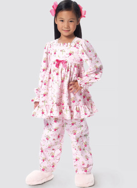 Simplicity S9204 | Children's/Girls' Gathered Tops, Dresses, Gown and Pants