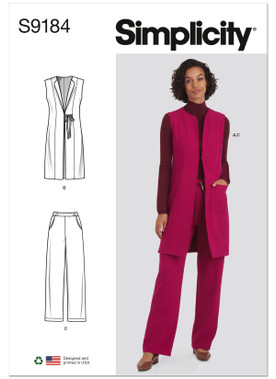 Simplicity S9184 | Misses' & Women's Vest & Pants | Front of Envelope