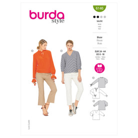 Burda Style BUR6146 | Misses' Blouses | Front of Envelope
