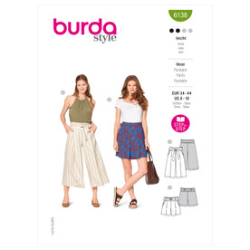 Burda Style BUR6138 | Misses' Culottes & Trousers | Front of Envelope