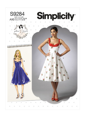 Simplicity S9284 | Misses' Sweetheart-Neckline Dresses | Front of Envelope