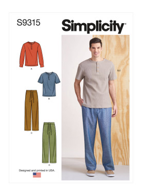 Simplicity S9315 | Men's Knit Tops and Pants | Front of Envelope