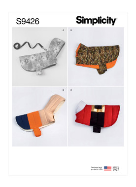 Simplicity S9426 | Quilted Dog Coats | Front of Envelope