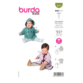 Burda Style BUR9270 | Babies' Hooded Jacket, Coat with Tie Bands | Front of Envelope
