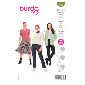 Burda Style BUR6053 | Misses' Cardigan with Rounded Neckline | Front of Envelope