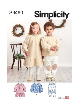 Simplicity S9460 | Toddlers' & Children's Dress, Top and Pants | Front of Envelope