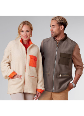 New Look N6713 | Unisex Zippered Jacket and Vest