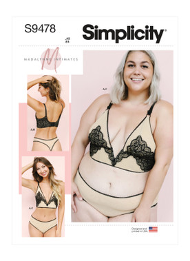 Simplicity S9478 | Misses' and Women's Bralette and Panties | Front of Envelope