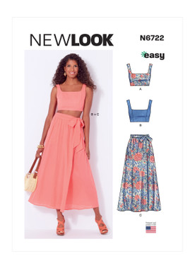 New Look N6722 | Misses' Bra Tops and Wrap Skirt | Front of Envelope