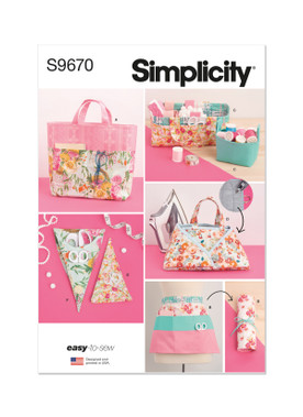 S1338  Simplicity Sewing Pattern Tote Bags in 3 Sizes, Backpack