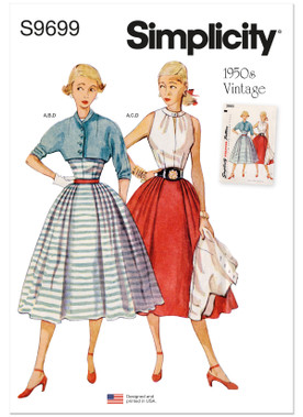 Simplicity S9699 | Misses' Vintage Skirt, Blouse and Jacket | Front of Envelope
