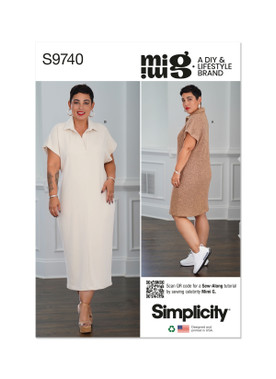 Simplicity S9740 | Misses' Knit Dress in Two Lengths by Mimi G Style | Front of Envelope