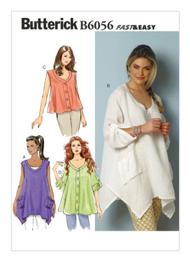 Butterick B6056 | Misses' Tent Tops | Front of Envelope