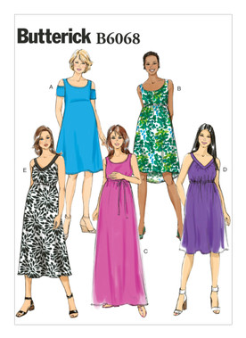 Butterick B6068 (Digital) | Misses' Maternity Pullover Dresses and Belt | Front of Envelope