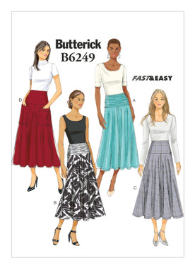 Butterick B6249 (Digital) | Misses' A-Line Skirts | Front of Envelope