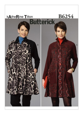 Butterick B6254 | Misses' Raglan Sleeve Coat Dress | Front of Envelope