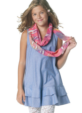 McCall's M6275 (Digital) | Girls'/Girls' Plus Dresses, Scarf and Leggings