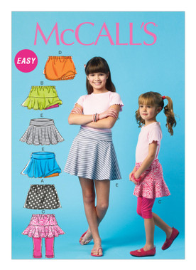 McCall's M6918 (Digital) | Children's/Girls' Flared Skorts | Front of Envelope