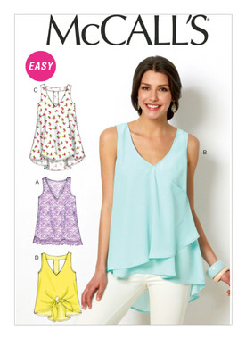 McCall's M6960 (Digital) | Misses' V-Neck Tops and Tunics | Front of Envelope