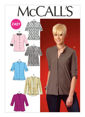 McCall's M7018 (Digital) | Misses' Button-Down Tops and Tunic | Front of Envelope