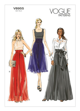 Vogue Patterns V8955 | Misses' Wide-Leg Pleated Pants | Front of Envelope