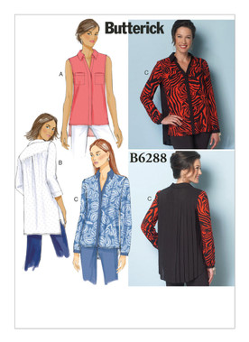 Butterick B6288 (Digital) | Misses' Back-Pleat Shirts | Front of Envelope