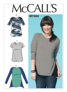 McCall's M7286 | Misses' Raglan Sleeve Tops | Front of Envelope