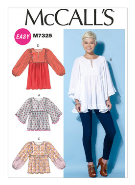 McCall's M7325 | Misses' Gathered Tops and Tunic | Front of Envelope