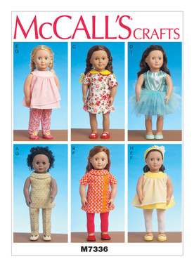 McCall's M7336 (Digital) | Clothes for 18" Dolls | Front of Envelope