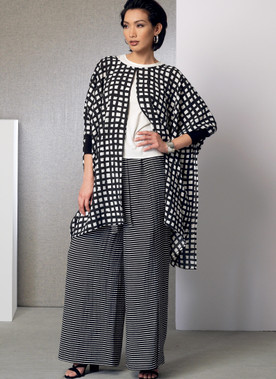 Vogue Patterns V9191 | Misses' Ponchos, Back-Pleat Top, Shorts and Wide-Leg Wrap Pants