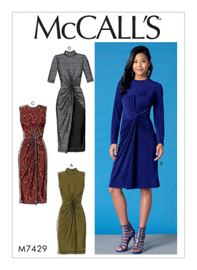 McCall's M7429 (Digital) | Misses' Twist-Front Dresses | Front of Envelope