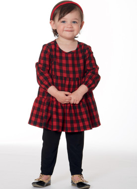 McCall's M7458 | Toddlers' Gathered Tops, Dresses and Leggings