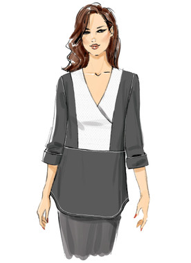 Butterick B6417 (Digital) | Misses' Surplice, Paneled Tops
