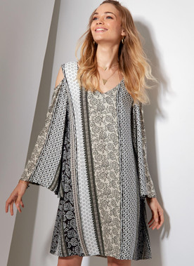 McCall's M7532 (Digital) | Misses' V-Neck, Flared-Sleeve Dresses