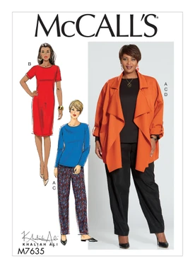 McCall's M7635 (Digital) | Misses'/Women's Top, Dress, Pants, and Jacket | Front of Envelope