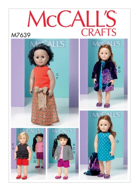 McCall's M7639 (Digital) | Clothes for 18" Dolls | Front of Envelope