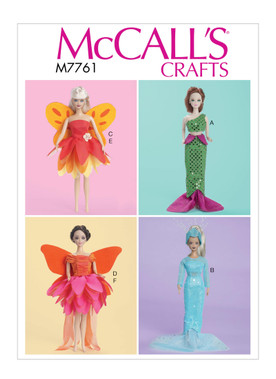 McCall's M7761 (Digital) | Costumes For 11 1/2" Dolls | Front of Envelope