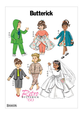 Butterick B6606 | Clothes For 18" Doll | Front of Envelope