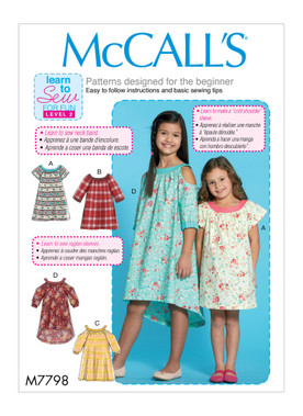 McCall's M7798 (Digital) | Children's/Girls' Dresses | Front of Envelope