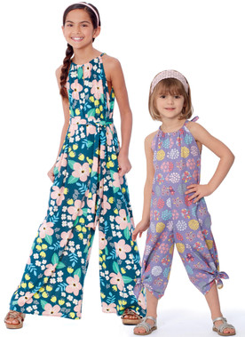 McCall's M7917 | Children's and Girl's Romper, Jumpsuit and Belt